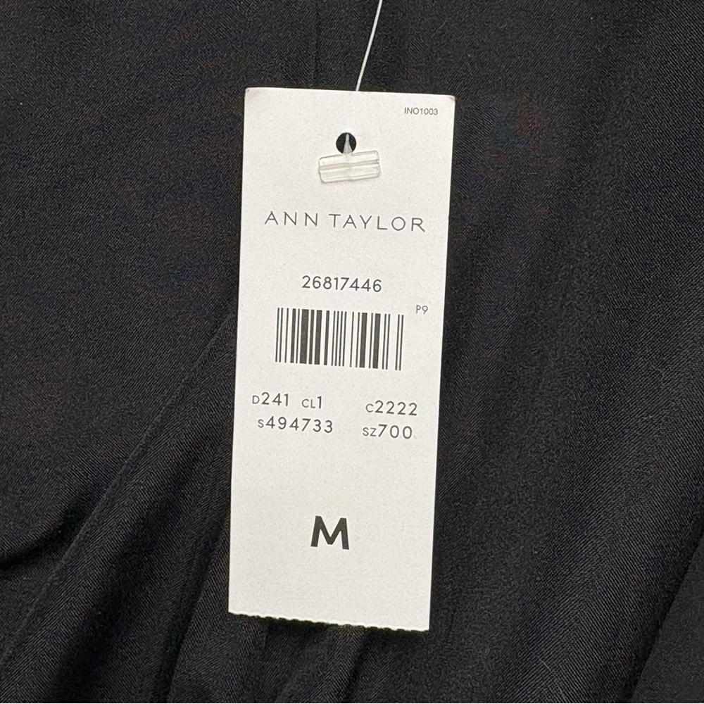 NWT Ann Taylor Black Windowpane Wool Blend Peplum Hem Coat • Size M • MSRP $169 - Picture 11 of 11